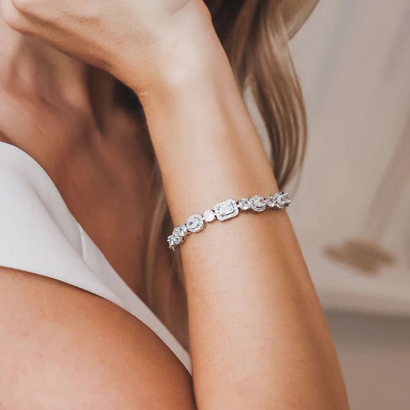 Sparkling Gold-Plated Cubic Zirconia Bracelet