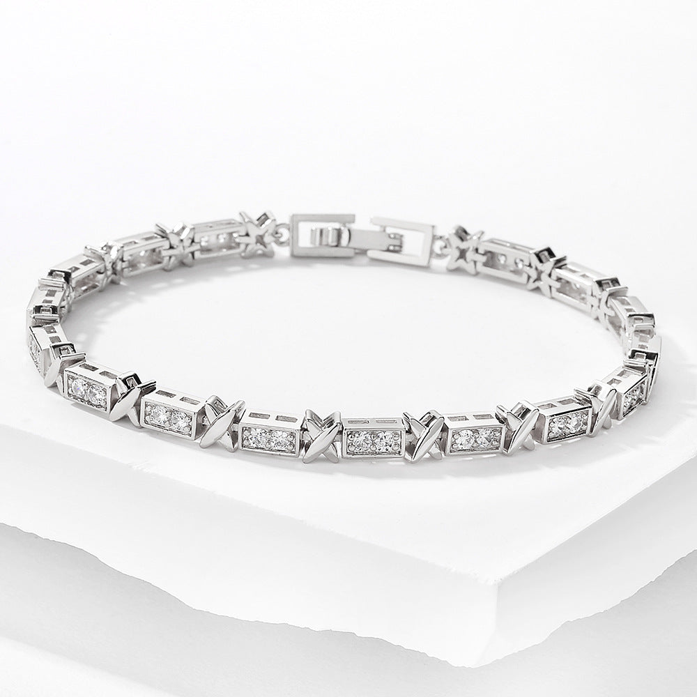 Gold Plated Cubic Zirconia Tennis Bracelet