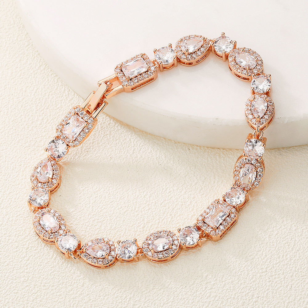 Sparkling Gold-Plated Cubic Zirconia Bracelet