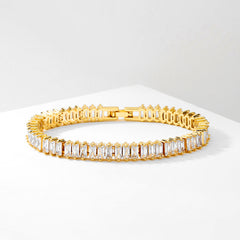 18K Gold-Plated Cubic Zirconia Tennis Bracelet (18cm/7inches)