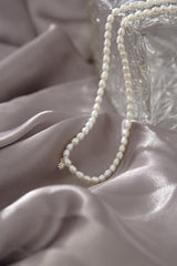 Freshwater Pearl Necklace with Daisy Pendant