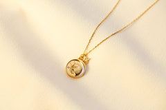 Vintage Cat Moon Goddess Necklace