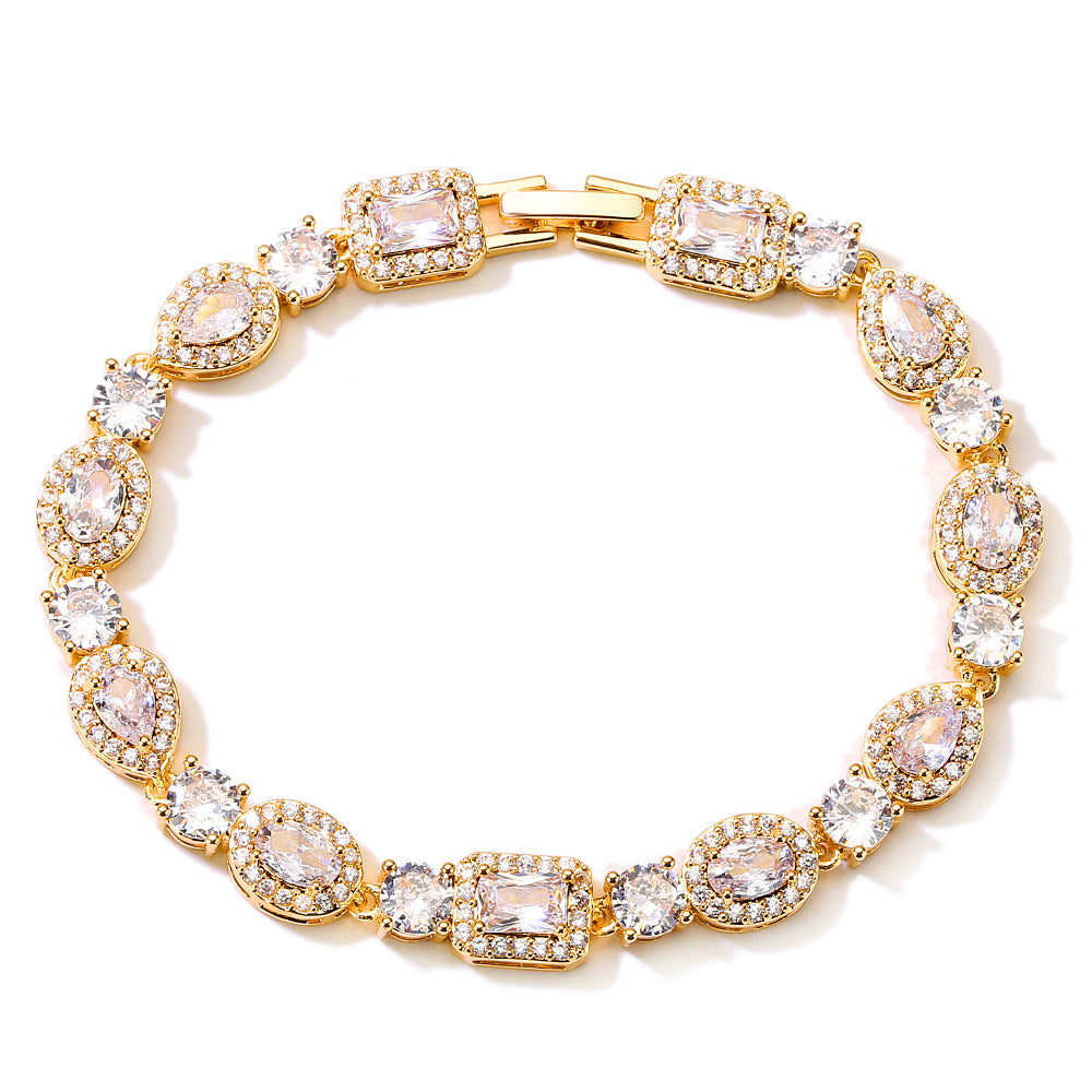 Sparkling Gold-Plated Cubic Zirconia Bracelet