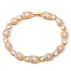 Sparkling Gold-Plated Cubic Zirconia Bracelet