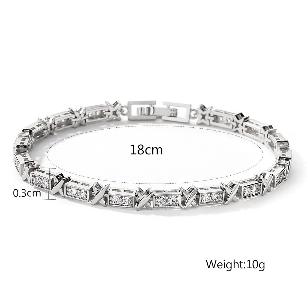 Gold Plated Cubic Zirconia Tennis Bracelet