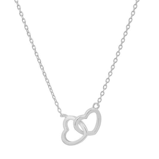 Sterling Silver Interlocking Hearts Necklace