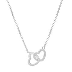 Sterling Silver Interlocking Hearts Necklace