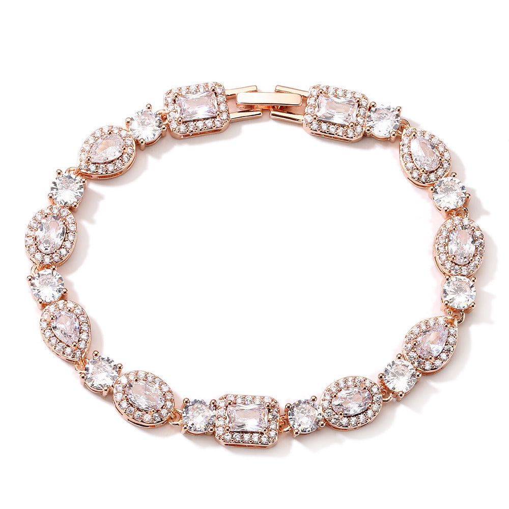 Sparkling Gold-Plated Cubic Zirconia Bracelet