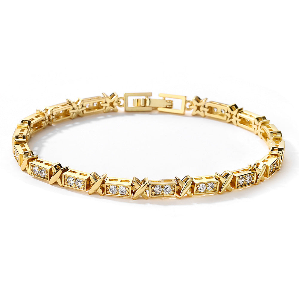 Gold Plated Cubic Zirconia Tennis Bracelet