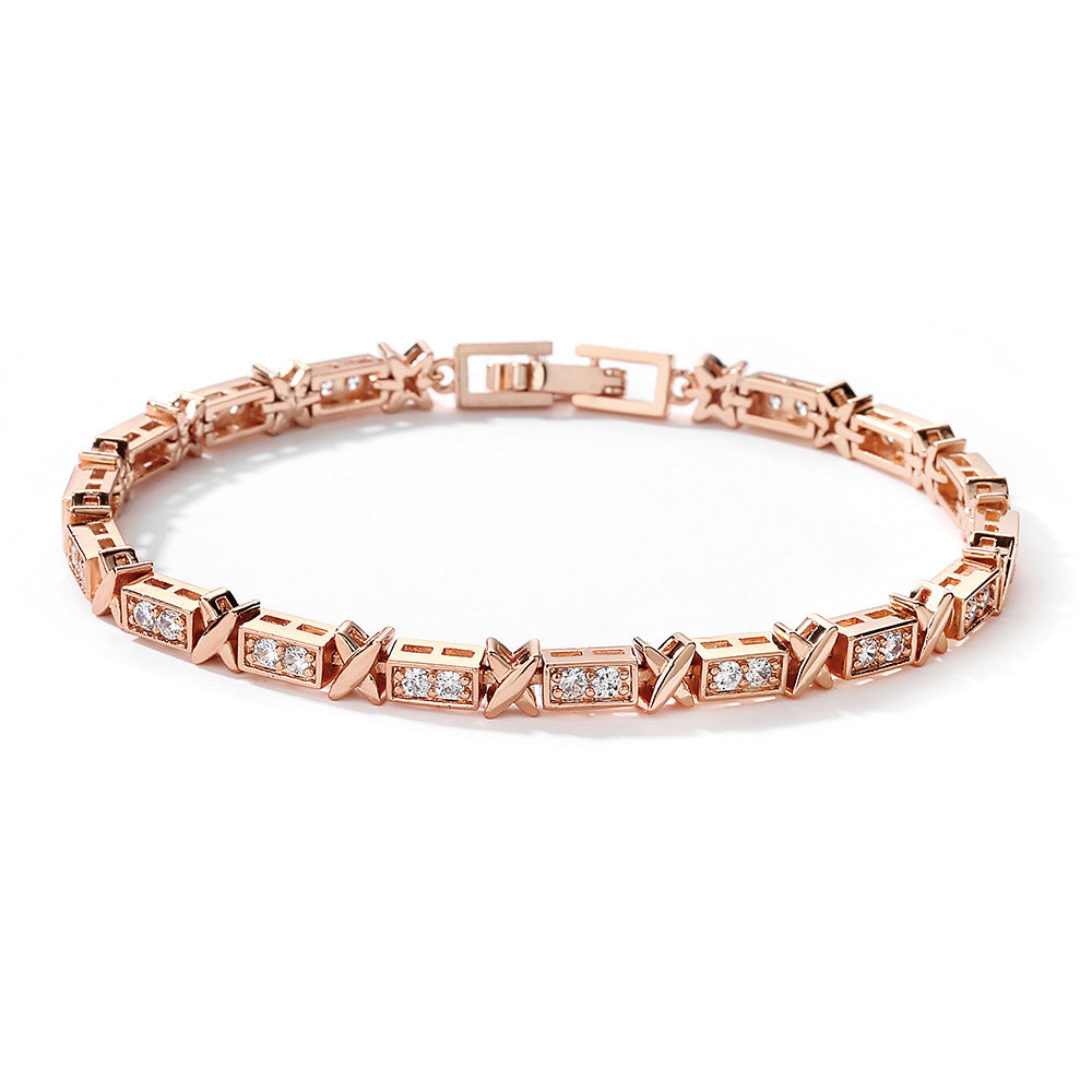 Gold Plated Cubic Zirconia Tennis Bracelet