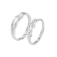 Enchanting Fantasy Couple Rings in Sterling Silver