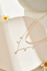 Layered Freshwater Pearl and Sterling Silver Necklace