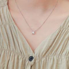 Elegant Brilliance: 18K White Gold Pendant Necklace with 0.3ct Lab-Created Diamond