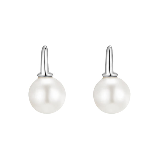 Luminous Pearl Stud Earrings in Sterling Silver
