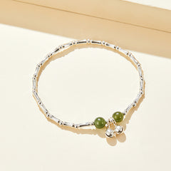 Sterling Silver Bracelet with Jade