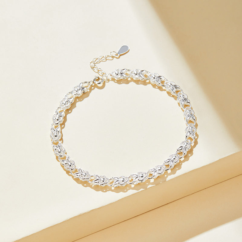 Adjustable Sterling Silver Bracelet with Butterfly Charm