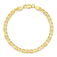 Italian-Made Sterling Silver Thick Mariner Chain Bracelet for Men (8.5")