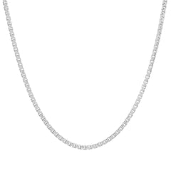 Sterling Silver Italian Unisex Round Box Chain - 18"-24" Made in Italy