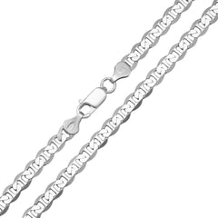 Italian-Made Sterling Silver Thick Mariner Chain (22" or 24")