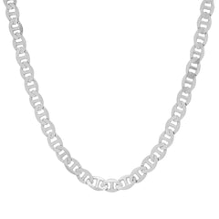 Italian-Made Sterling Silver Thick Mariner Chain (22" or 24")
