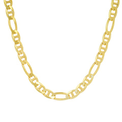 Sterling Silver Italian Unisex Figaro Mariner Chain - 22"-24" Made in Italy