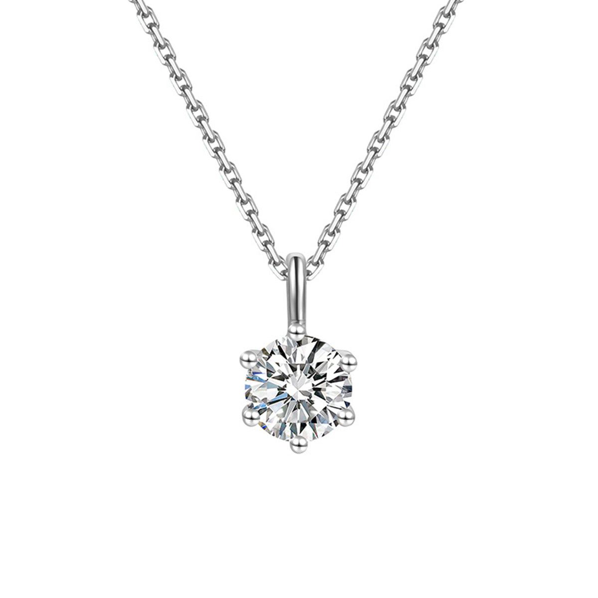 18K White Gold Pendant Necklace with 0.3 Carat Lab-Created Diamond