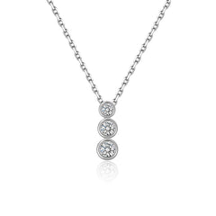 18K White Gold Pendant Necklace with Lab-Created Diamond