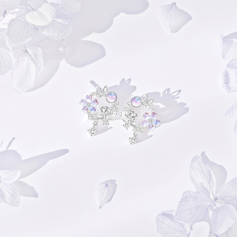 Silver Dreamy Cherry Earrings