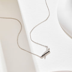 Luminous White Gold Pendant Necklace