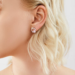 Delicate Flower and Pearl Earrings in Sterling Silver