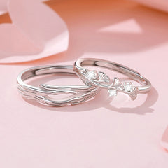 Enchanting Fantasy Couple Rings in Sterling Silver