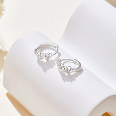 Delicate Elegance: Cherry Blossom Hoop Earrings in Sterling Silver