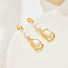 Delicate Pearl Drop Earrings in Sterling Silver