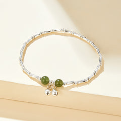 Sterling Silver Bracelet with Jade