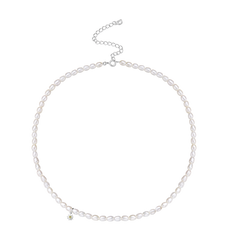 Freshwater Pearl Necklace with Daisy Pendant