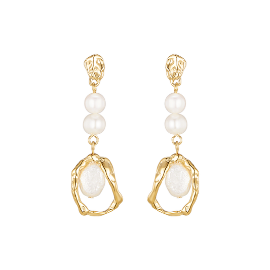 Delicate Pearl Drop Earrings in Sterling Silver