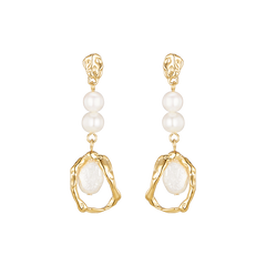 Delicate Pearl Drop Earrings in Sterling Silver