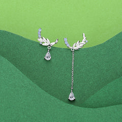 Striking Mismatched S925 Sterling Silver Stud Earrings