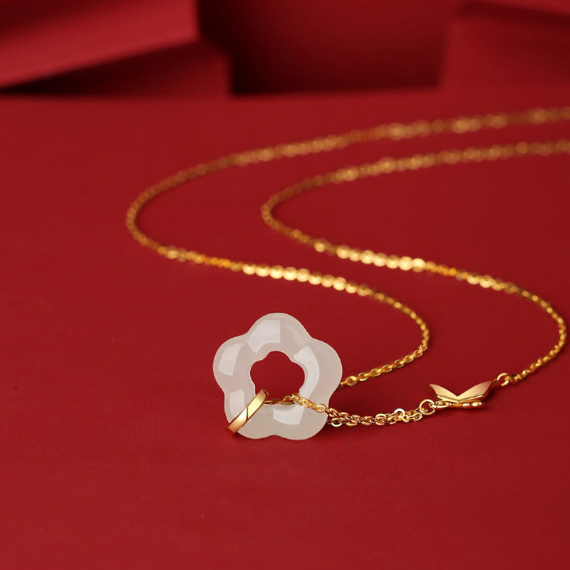 S925 Silver Necklace with Jade Pendant