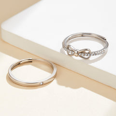 Butterfly Knot Couple Rings in Sterling Silver