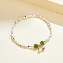 Sterling Silver Bracelet with Jade