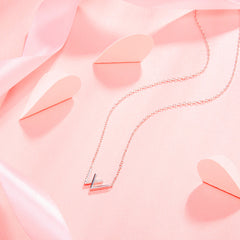 W Pendant Necklace in 925 Sterling Silver