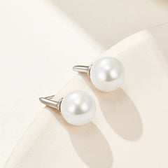 Luminous Pearl Stud Earrings in Sterling Silver