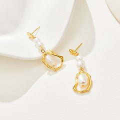 Delicate Pearl Drop Earrings in Sterling Silver