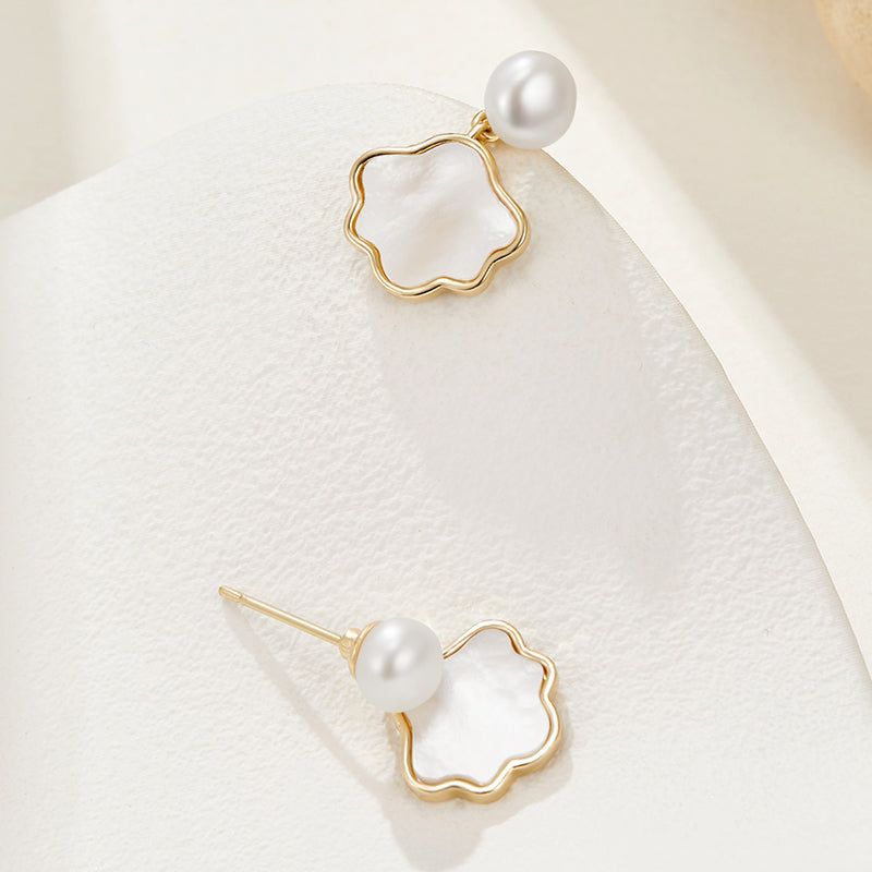 Delicate Gold Hoops with Luminous Freshwater Pearls