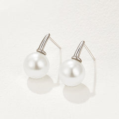 Luminous Pearl Stud Earrings in Sterling Silver
