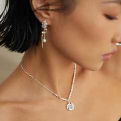 925 Silver Transparent Deep Blue Larimar Pearl Necklace