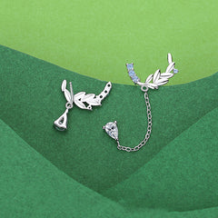 Striking Mismatched S925 Sterling Silver Stud Earrings