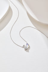 Silver Aurora Swan Necklace