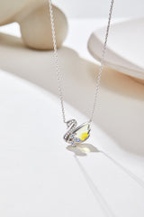 Silver Aurora Swan Necklace
